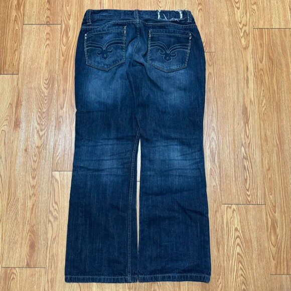 Helix Y2K‎ Baggy Dark Wash Blue Skater Grudge Jeans - Picture 2 of 8
